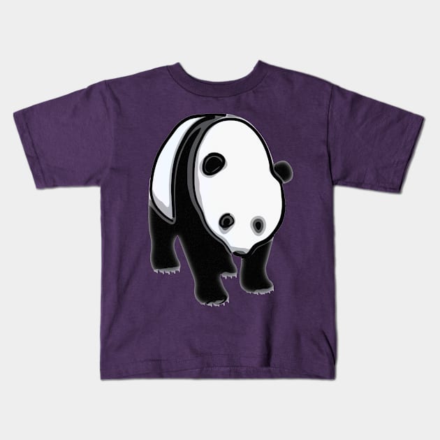 Cute Cartoon Panda Kids T-Shirt by HappyPixelDesigns